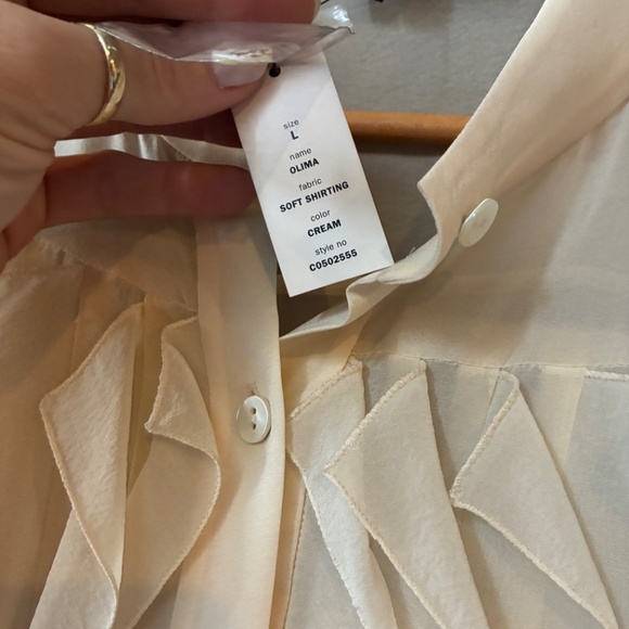 Theory Sheer Button Down Blouse - Picture 3 of 4